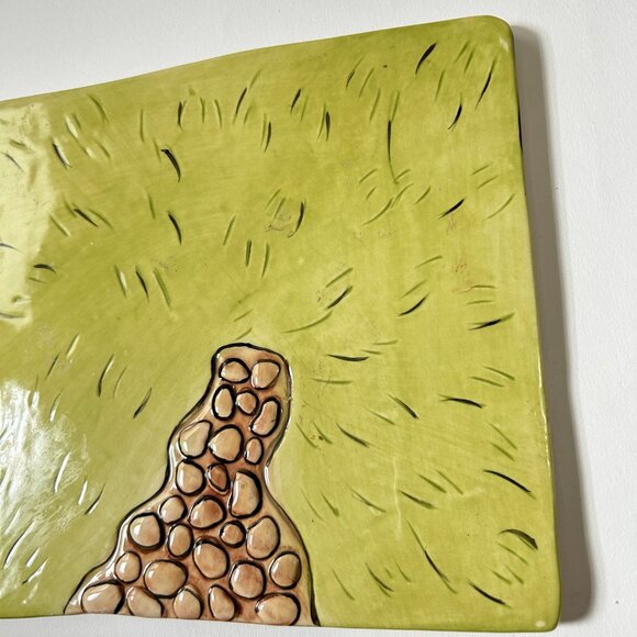 2006 Blue Sky Clayworks Ceramic Trivet Coaster Plate Pebble Path Grass Art Decor - Picture 3 of 10